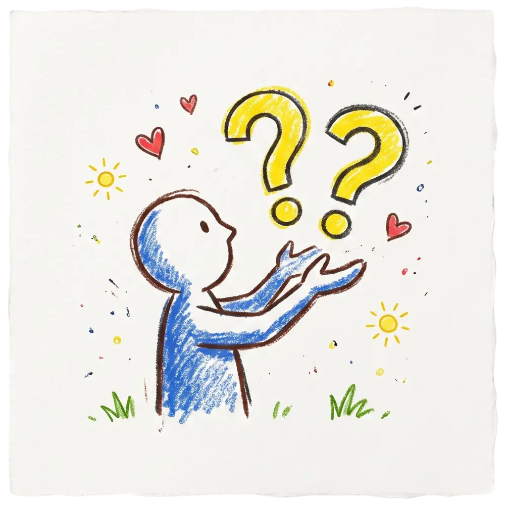 An illustration for Abuse Counseling & Therapy shows a person reaching toward yellow question marks and hearts.