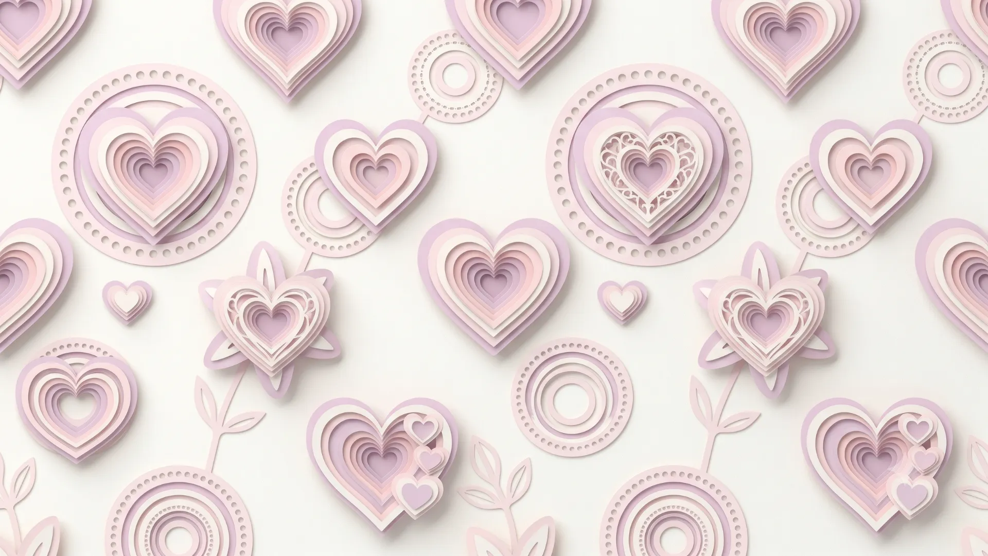 Soft pastel paper-cut hearts and circles representing the gentle care at Abuse Counseling & Therapy.