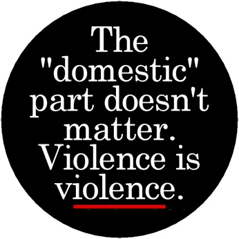 Quote stating that violence is violence regardless of whether it is domestic