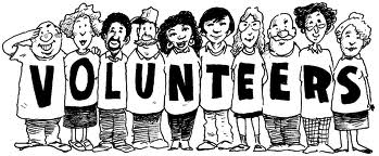 Cartoon of diverse Abuse Counseling & Therapy volunteers wearing shirts that spell out "VOLUNTEERS".